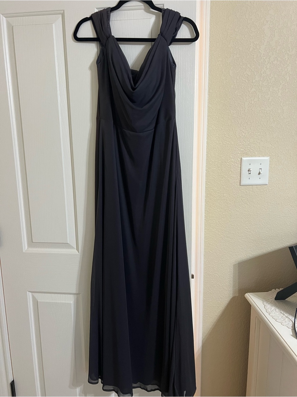 Allure Bridals gray Draped Cowl Maxi Dress